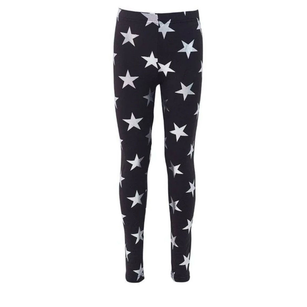 LOLA+THE BOYS Foil Star Fleece Leggings, Small - NEW